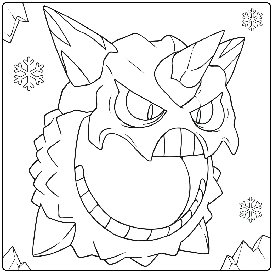 Mega Glalie for Pokemon Fans coloring page