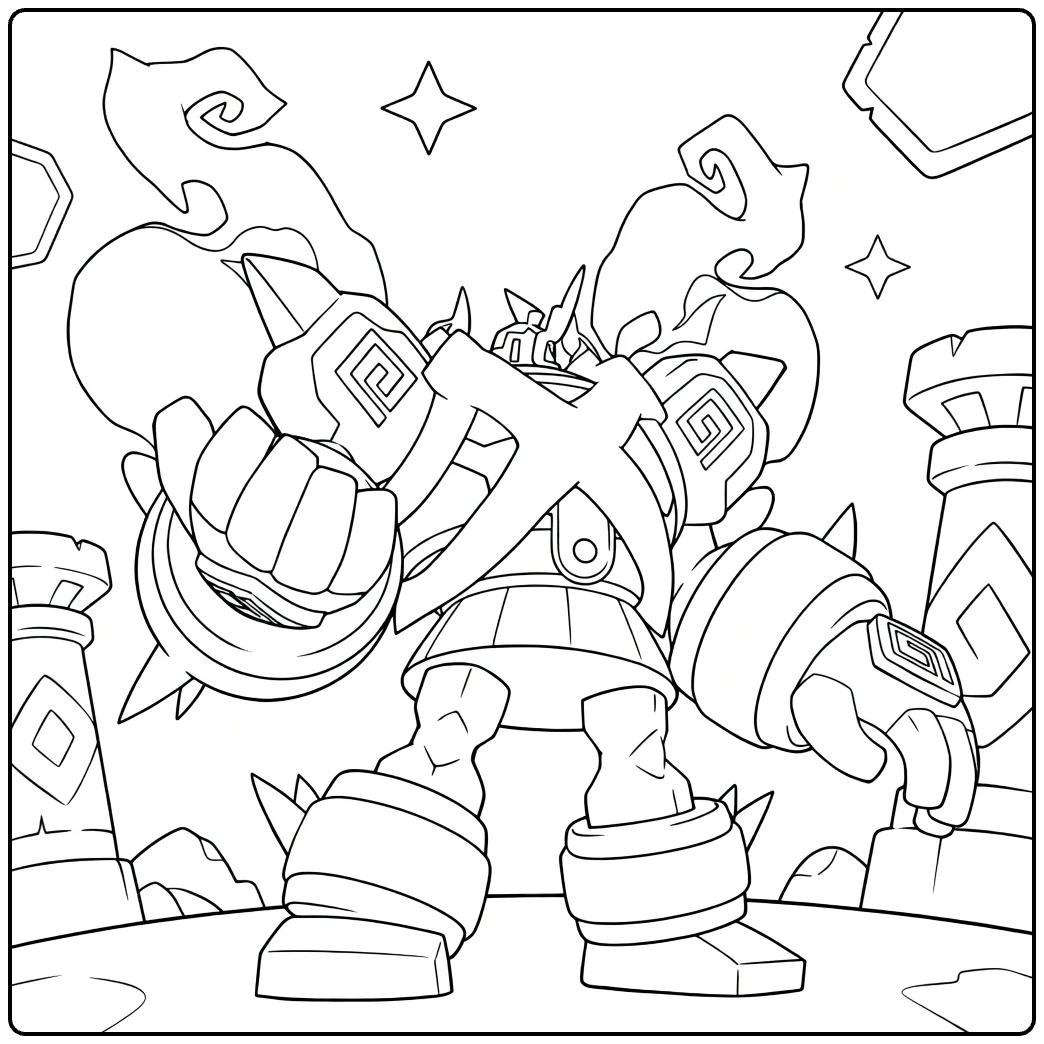 Mega Golurk coloring page