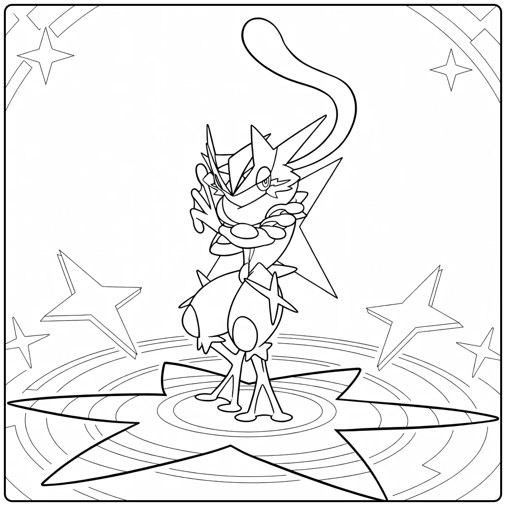 Mega Greninja coloring page