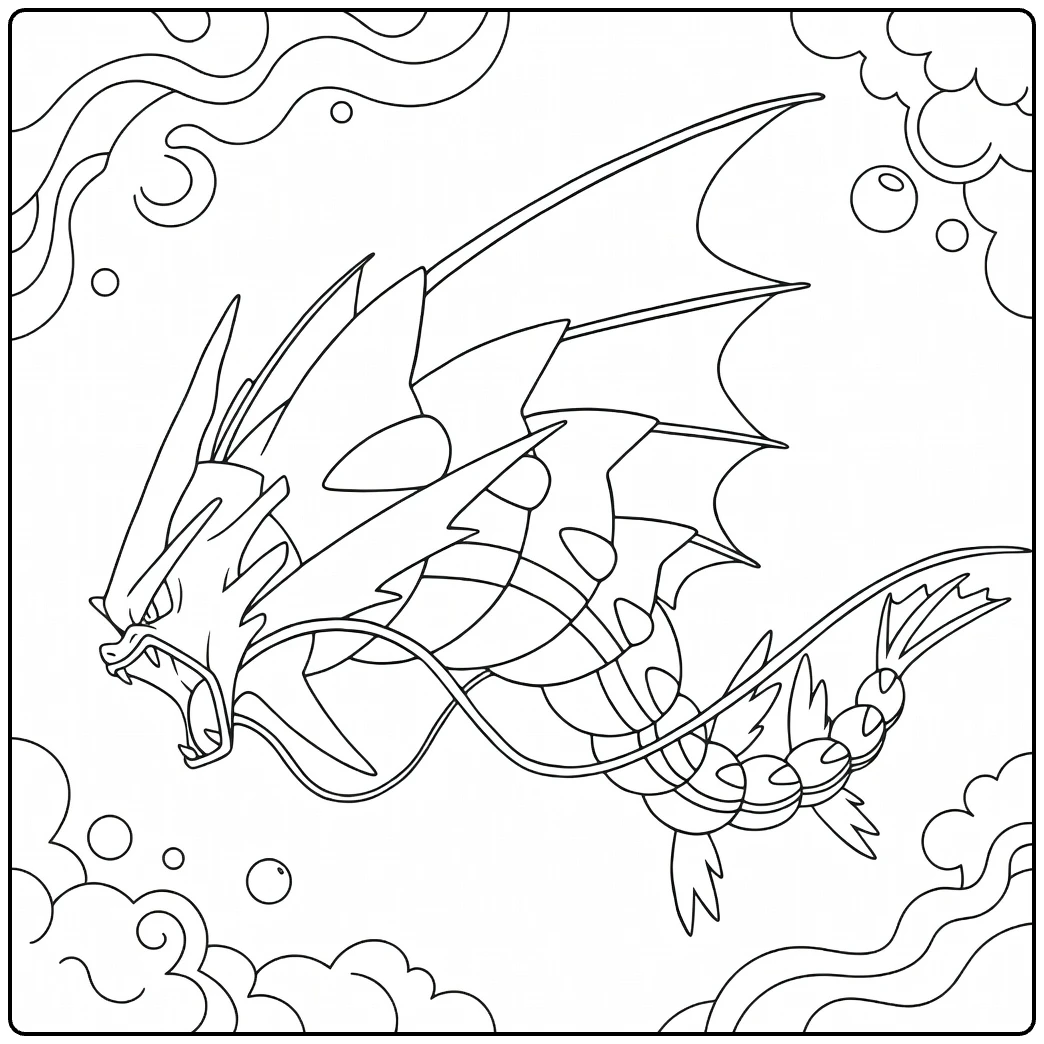 Mega Gyarados coloring page
