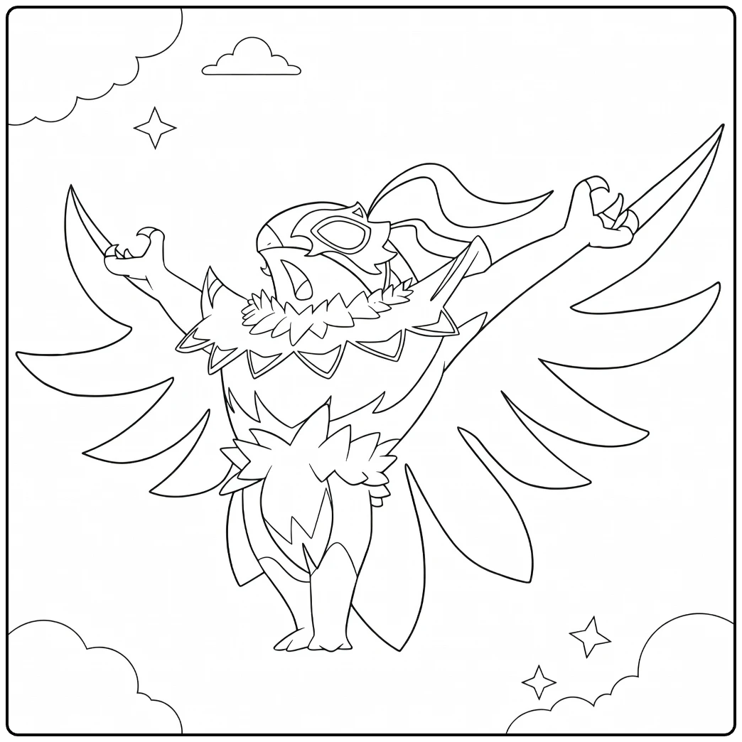 Mega Hawlucha coloring page