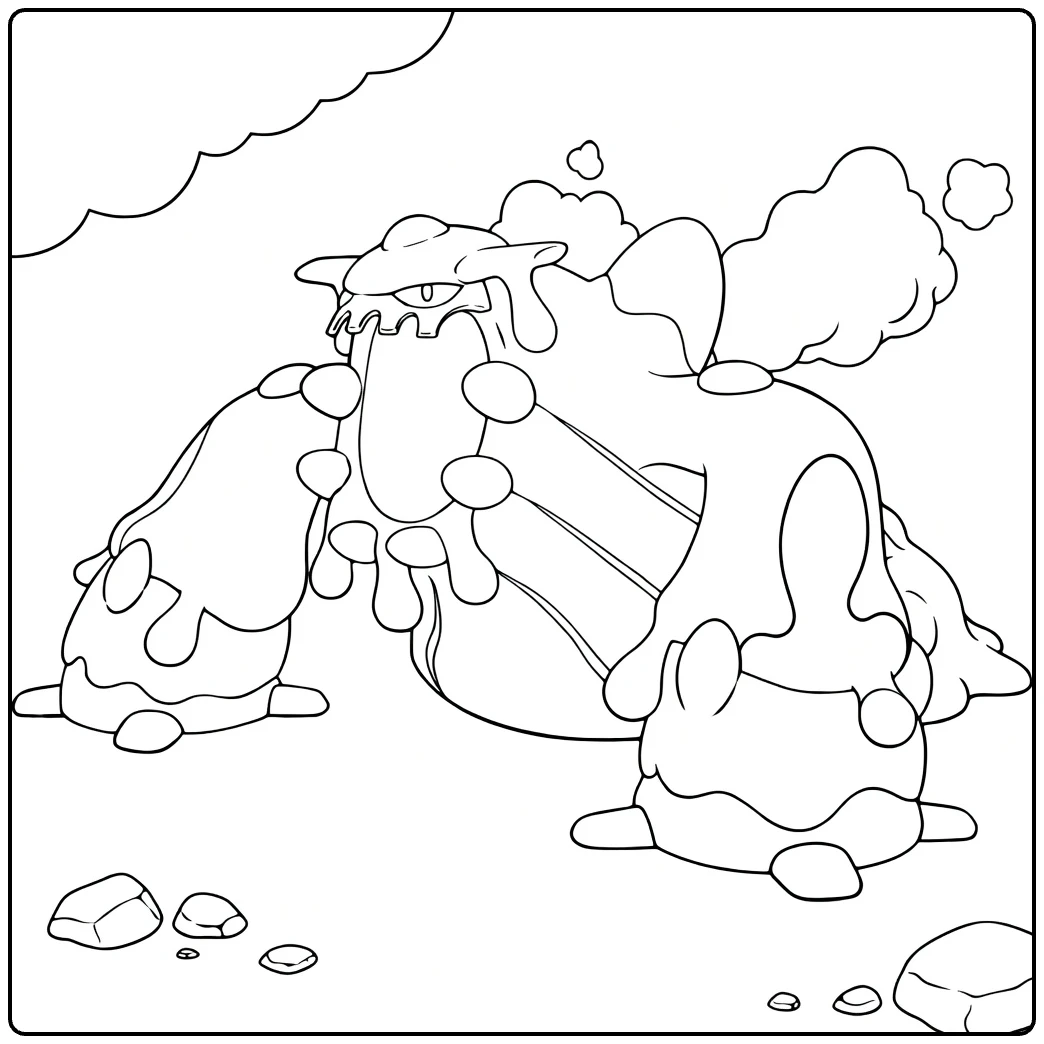 Mega Heatran coloring page