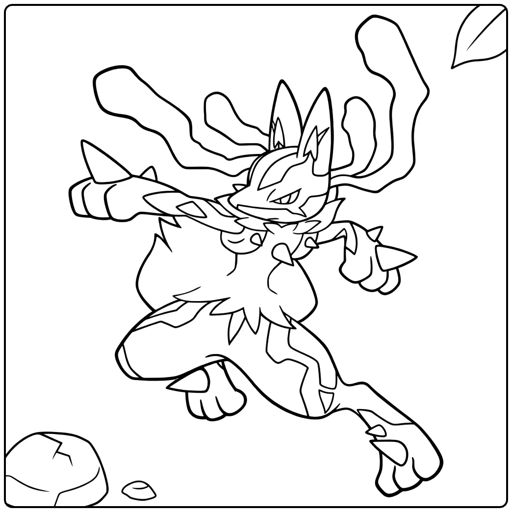 Mega Lucario coloring page