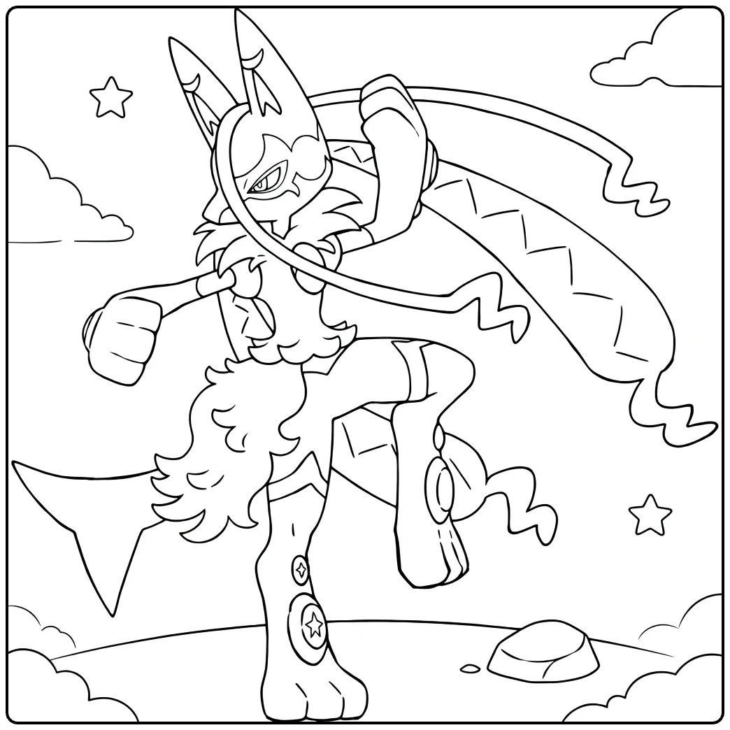 Mega Lucario Z coloring page