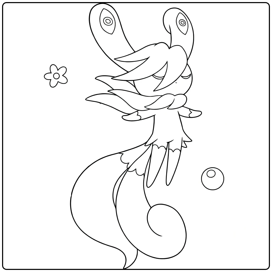Mega Meowstic coloring page