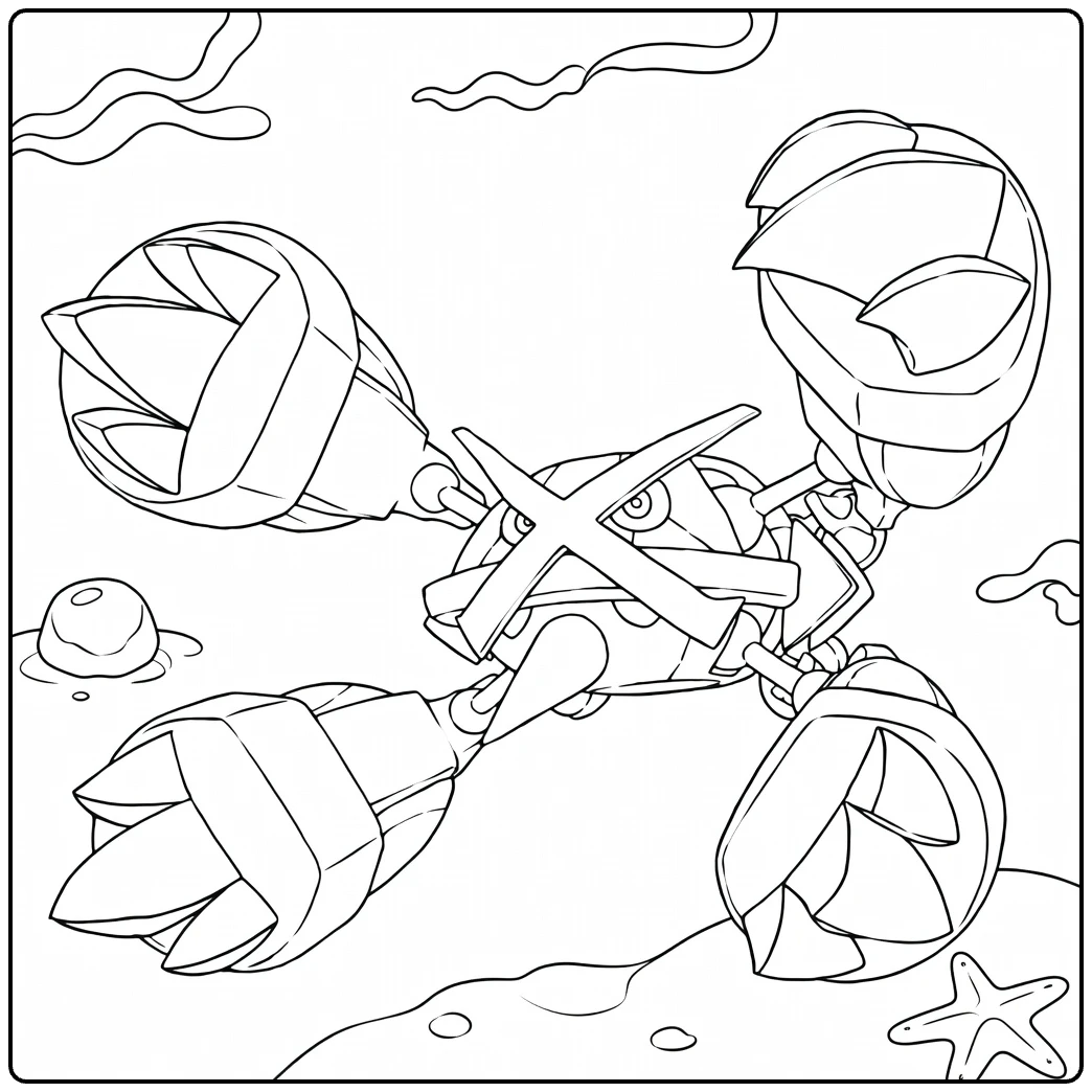 mega metagross coloring page in bubb elige onderzee
