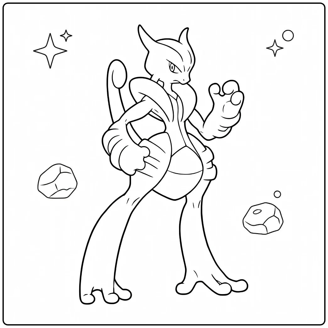 Mega Mewtwo X coloring page