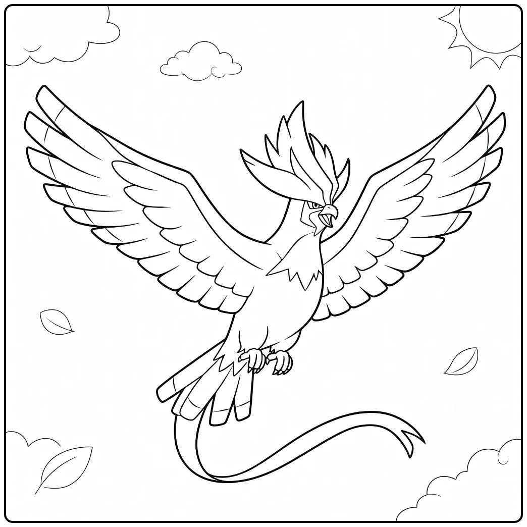 Mega Pidgeot for Kids coloring page