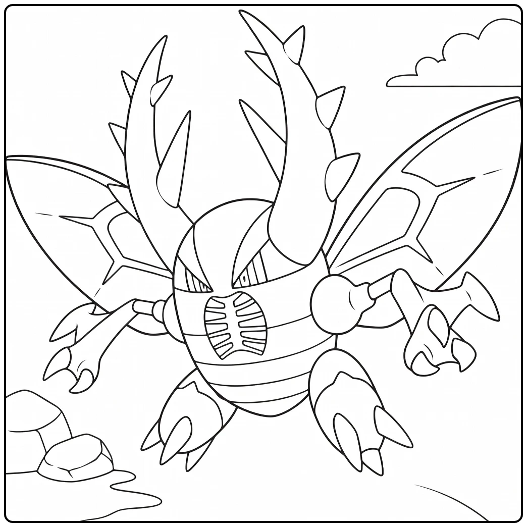 Mega Pinsir for Kids coloring page