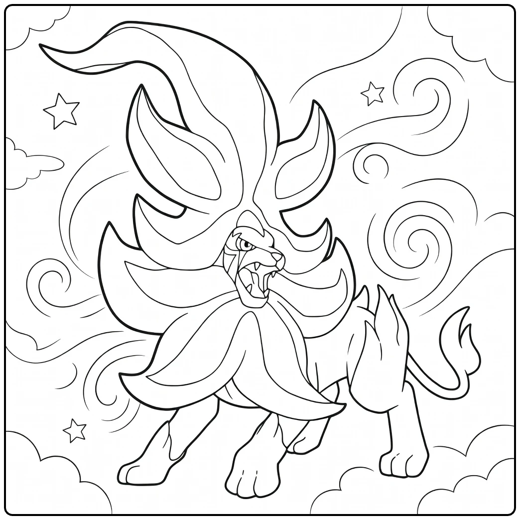 Mega Pyroar coloring page