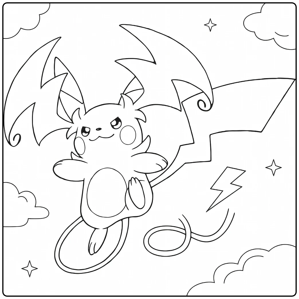 Mega Raichu Y coloring page