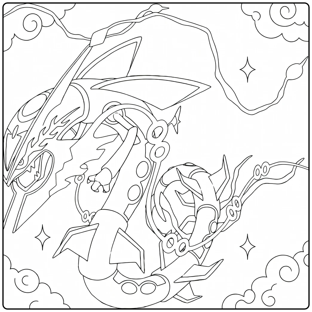 Mega Rayquaza coloring page