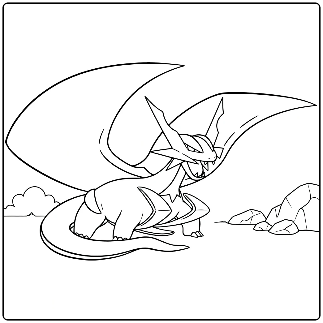 Mega Salamence coloring page