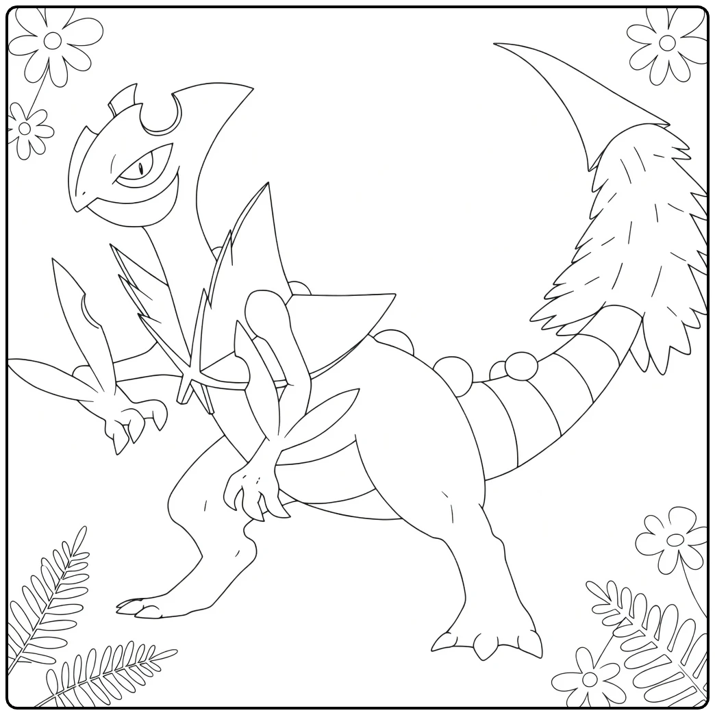 Mega Sceptile coloring page