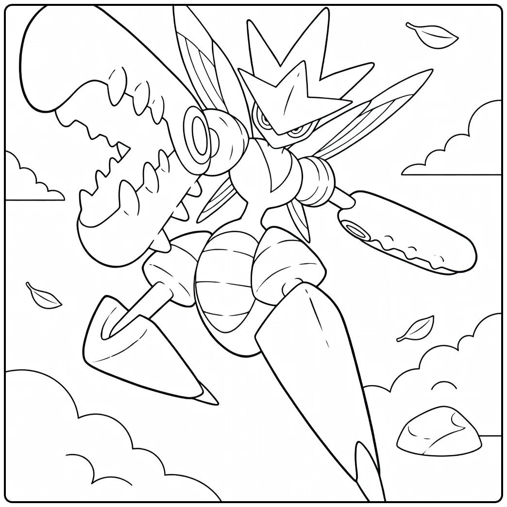 Mega Scizor coloring page