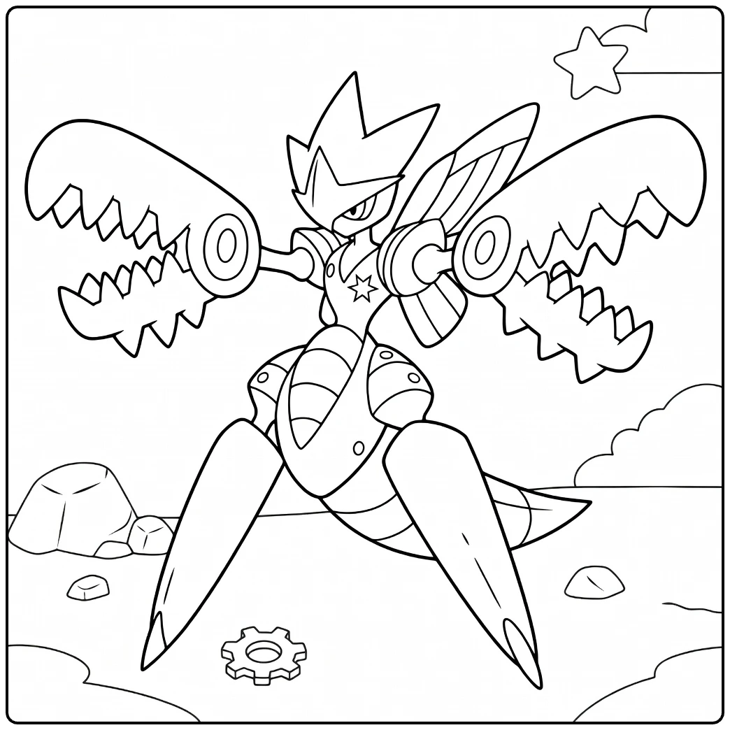 Mega Scizor coloring page