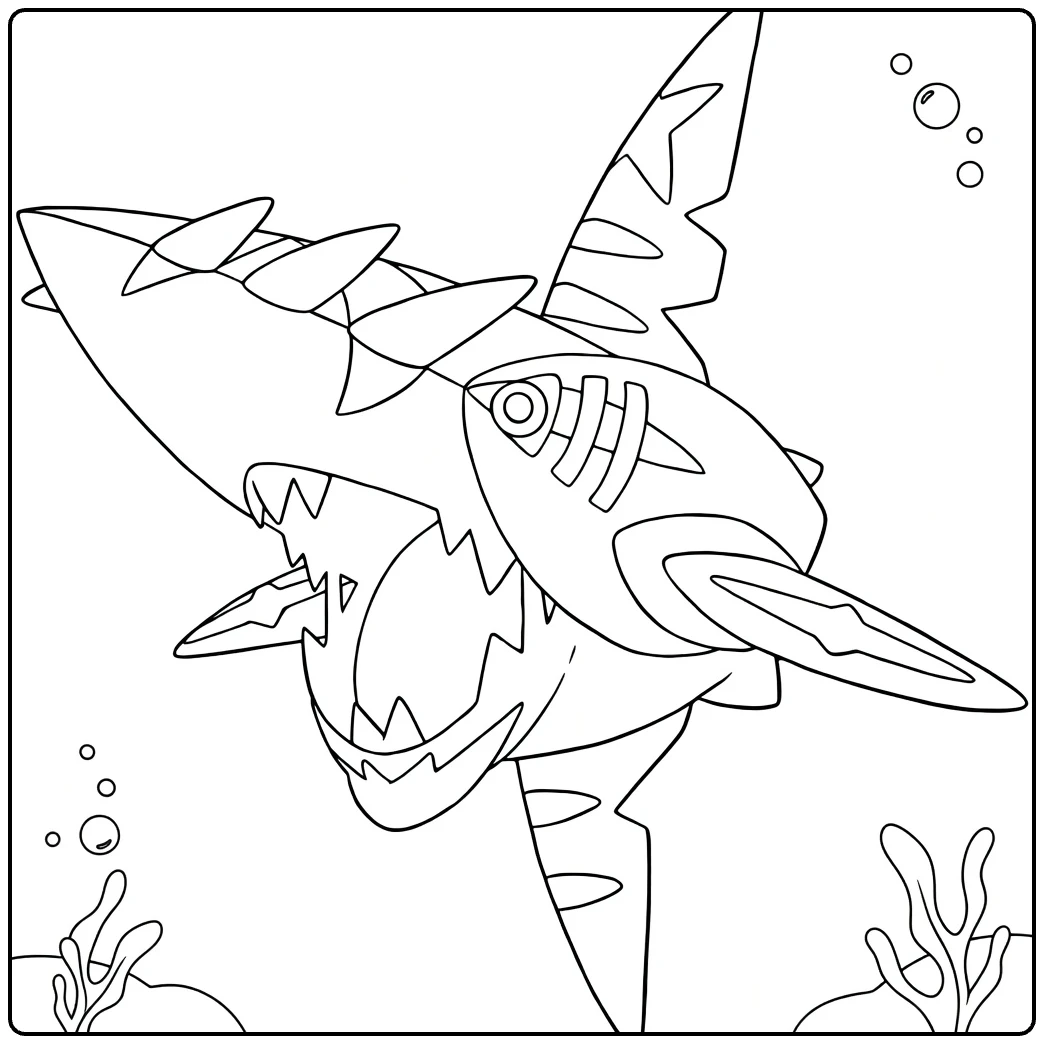 Mega Sharpedo coloring page