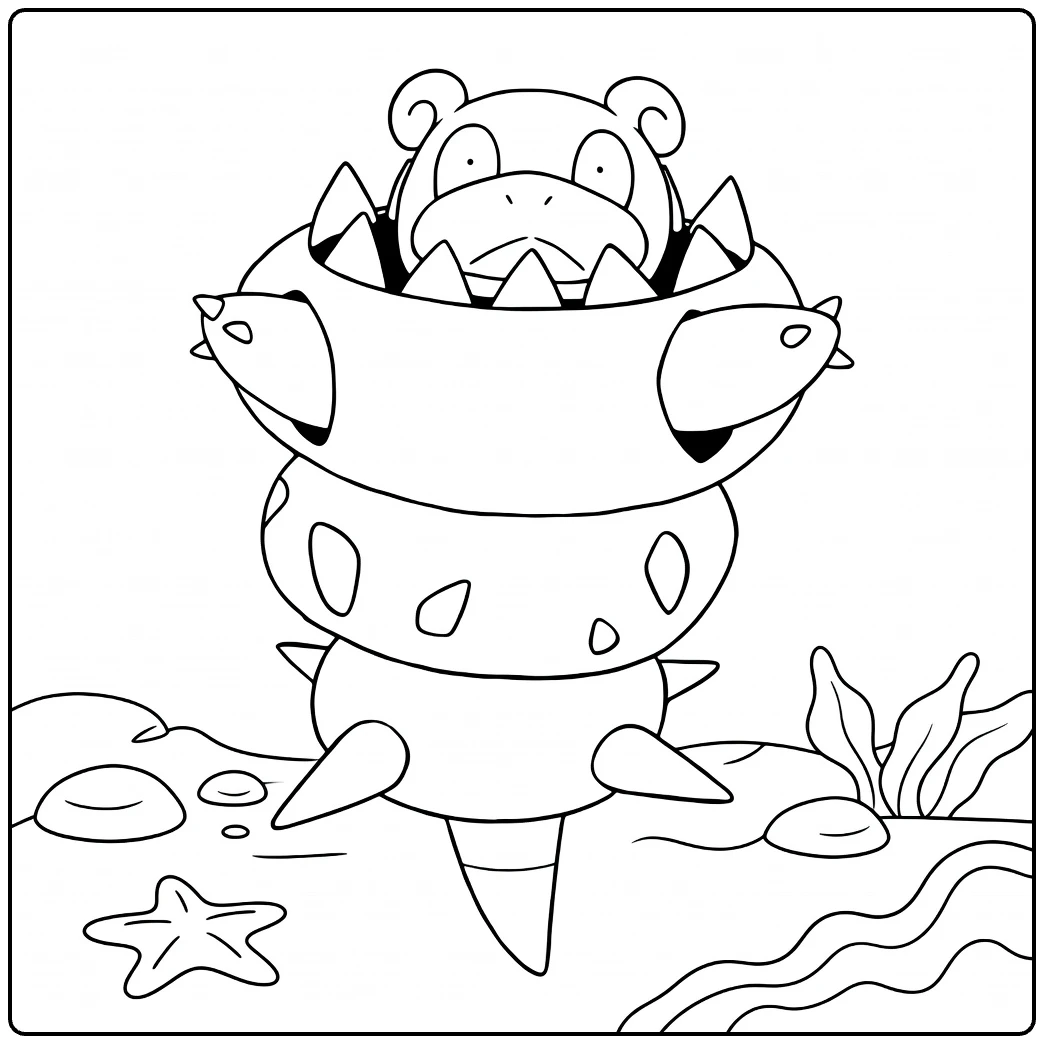 mega slowbro coloring page Pokemon zeeavontuur