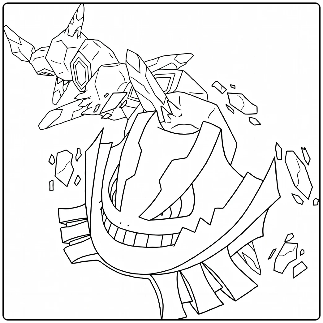 Mega Steelix for Kids coloring page