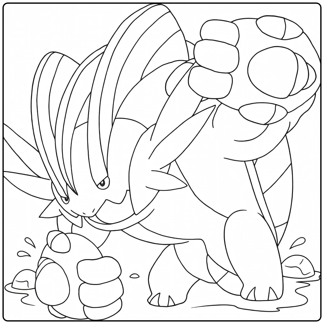 Mega Swampert coloring page