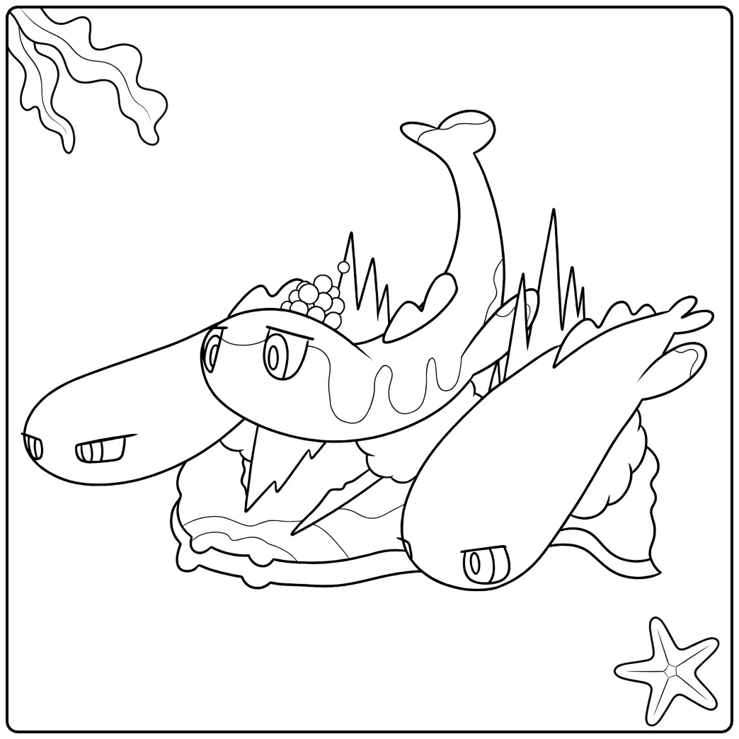 Mega Tatsugiri Curly coloring page