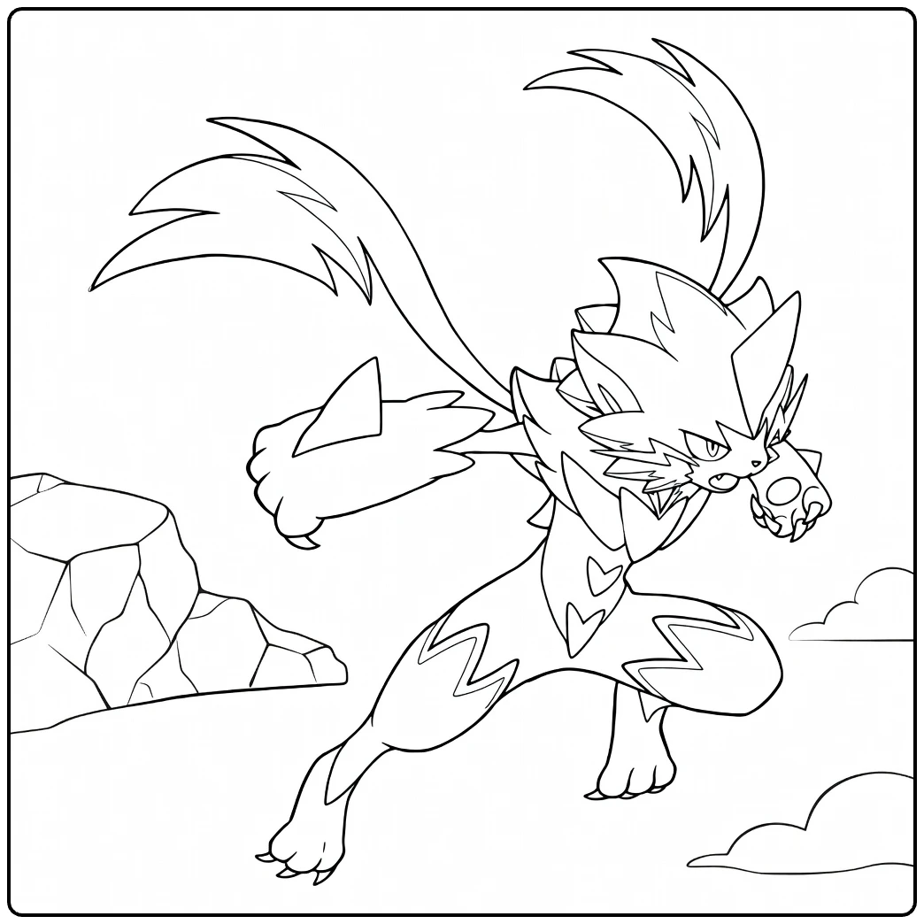 Mega Zeraora coloring page