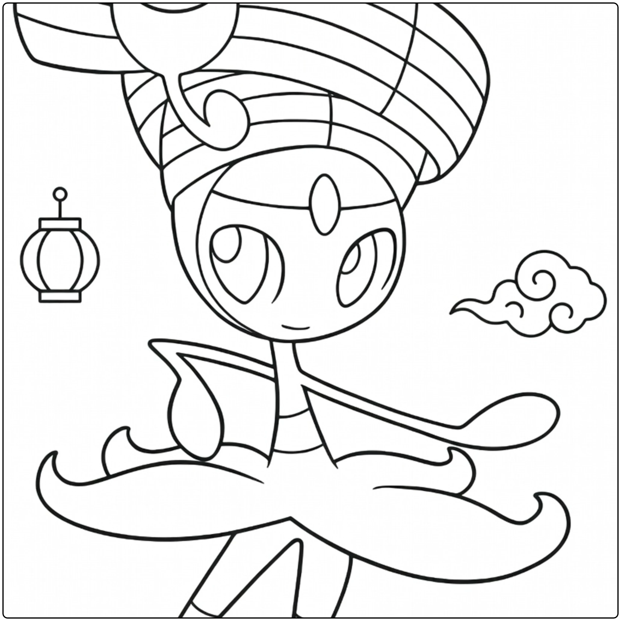 meloetta pirouette forme coloring page in pirouette pose