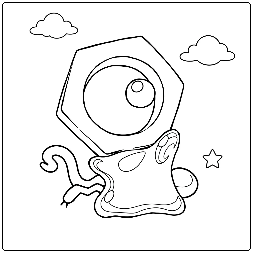 Meltan Ster and Fluffige Clouds coloring page