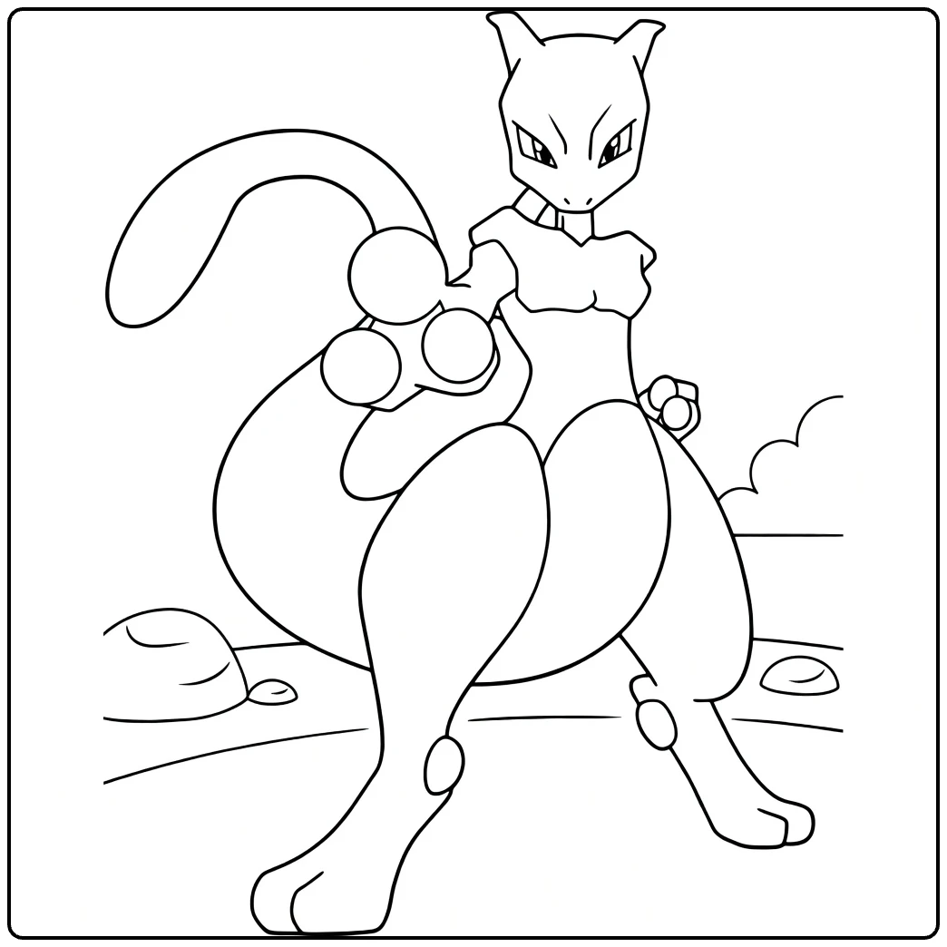 Mewtwo coloring page