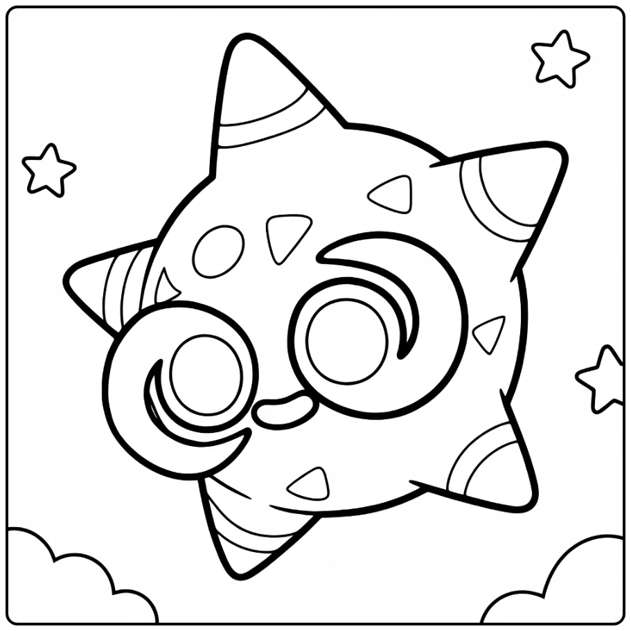 Minior Core Form Cosmic Star Figure Stars coloring page