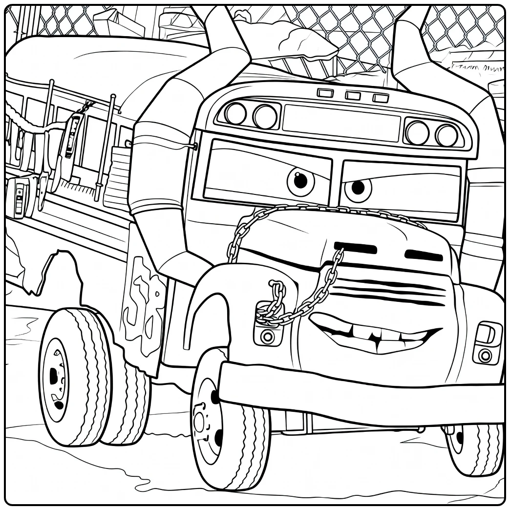miss Fritter Cars 3 Monstertruck Derby Scne coloring page