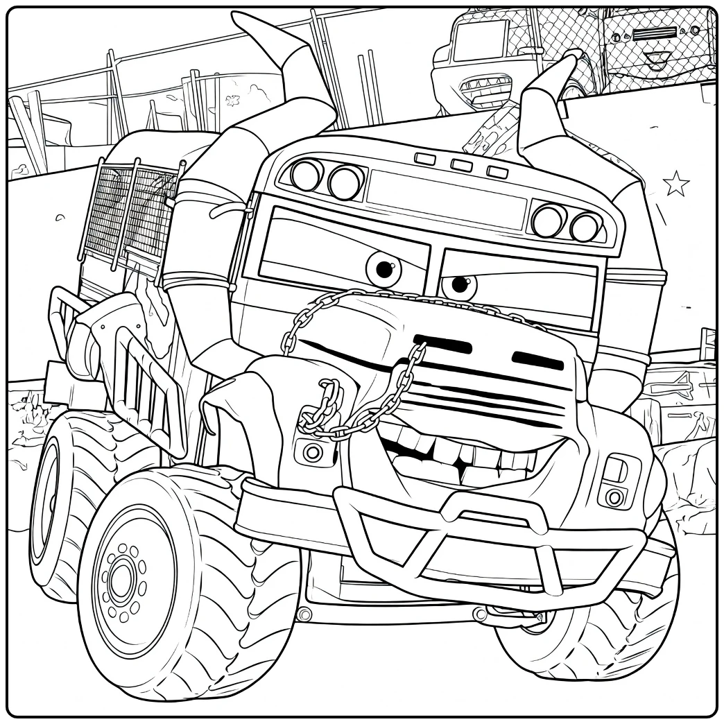 miss Fritter Demolitie Derby Bus coloring page