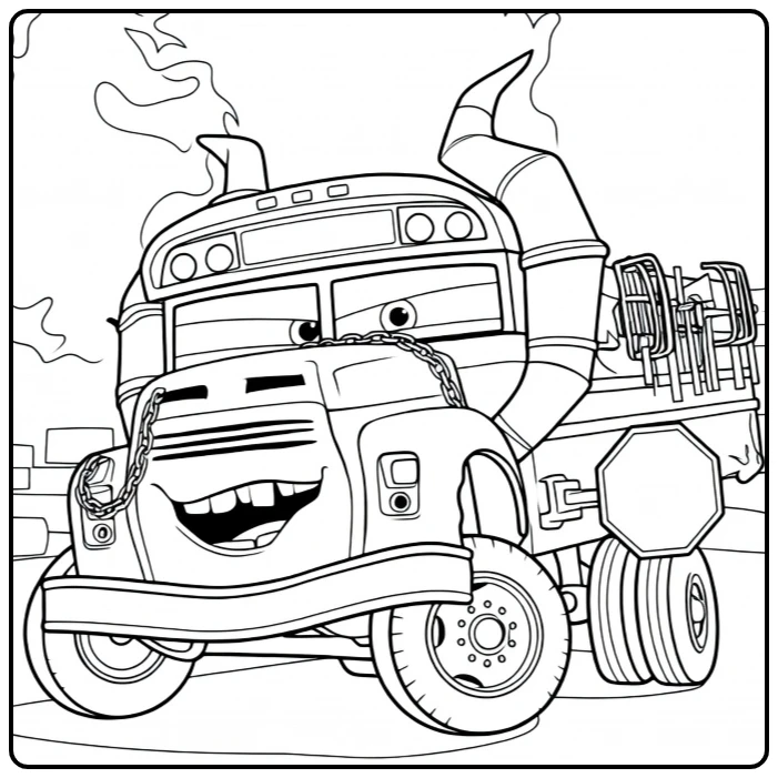 miss Fritter Big Wielen and Kettingen coloring page