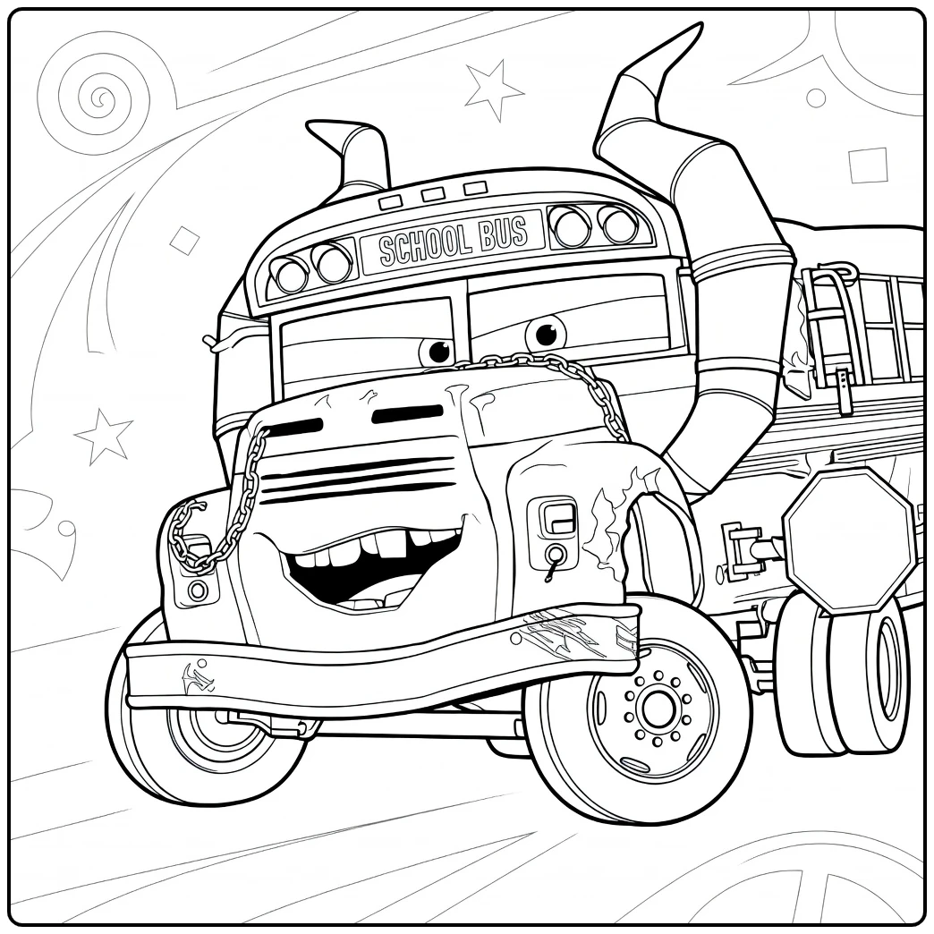 miss Fritter Monsterlijke Bus coloring page