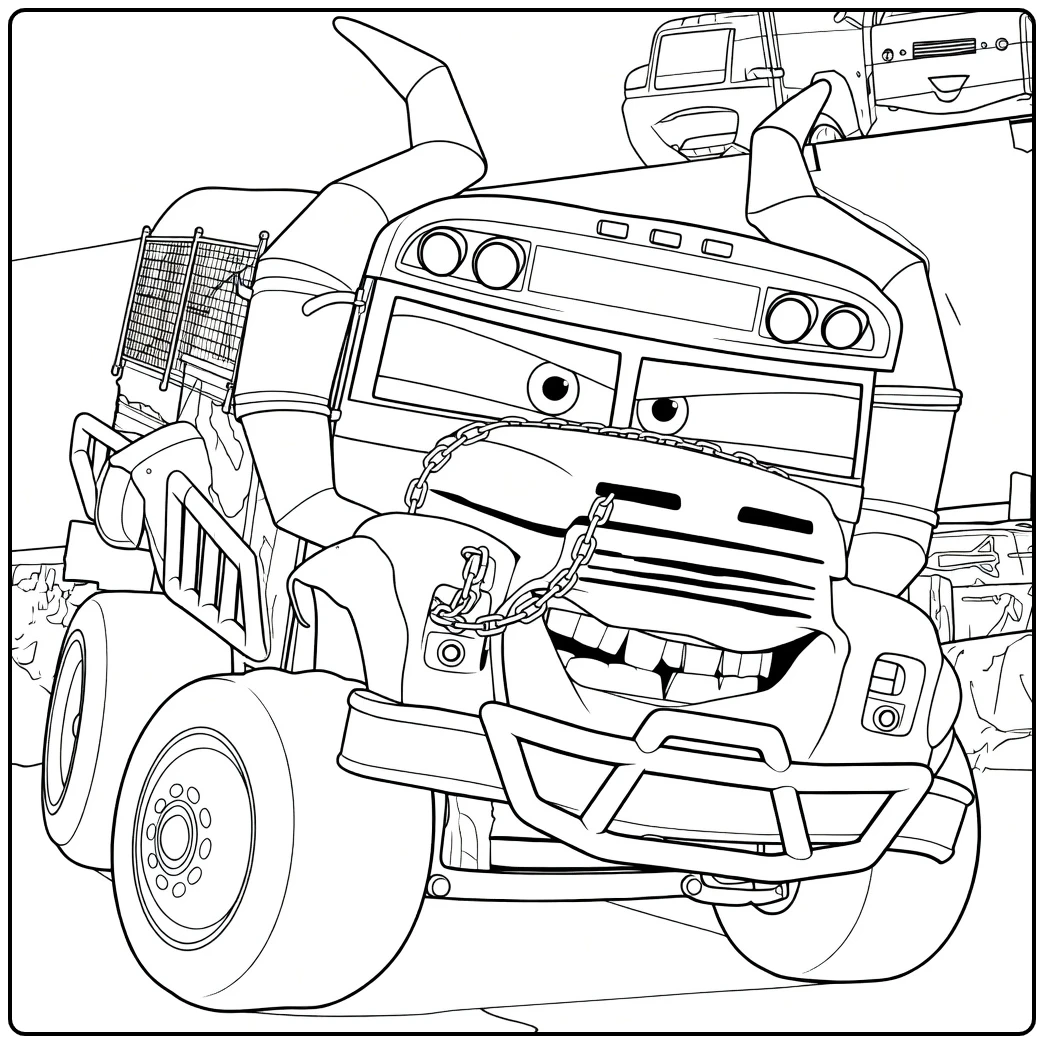 miss Fritter Tough Schoolbus from Cars coloring page