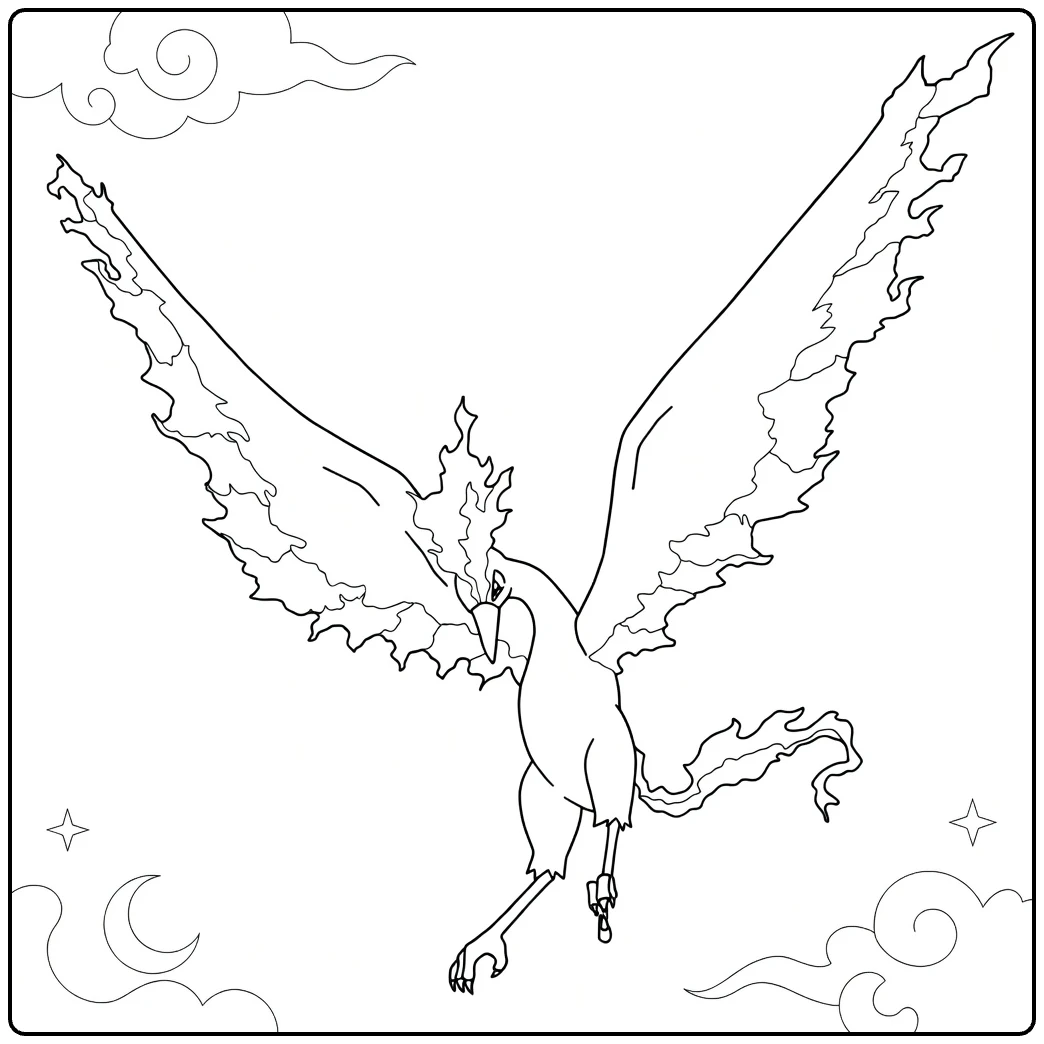 Moltres coloring page