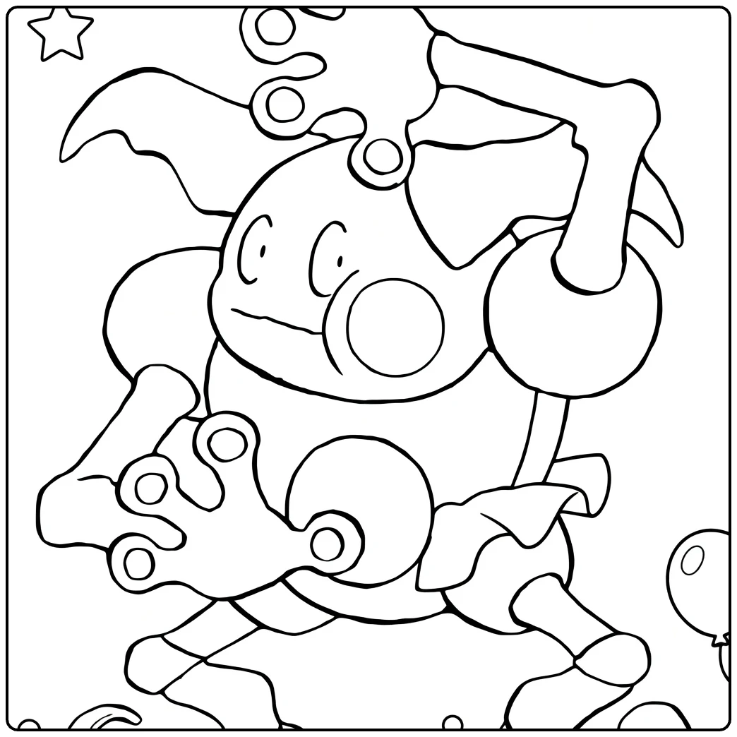 Mr Dancing Mime in Fun Pose coloring page