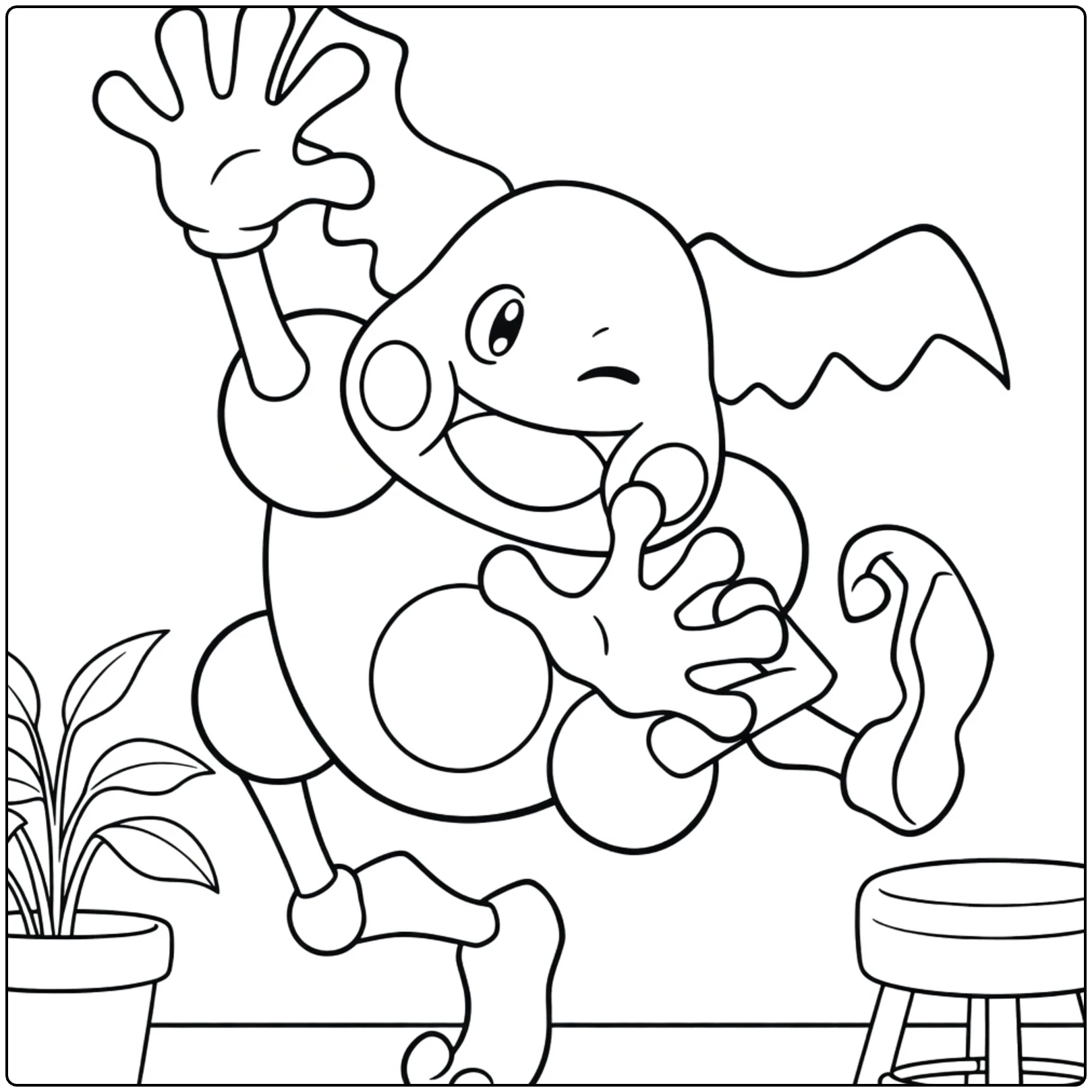 mr mime coloring page in cheerful danspose