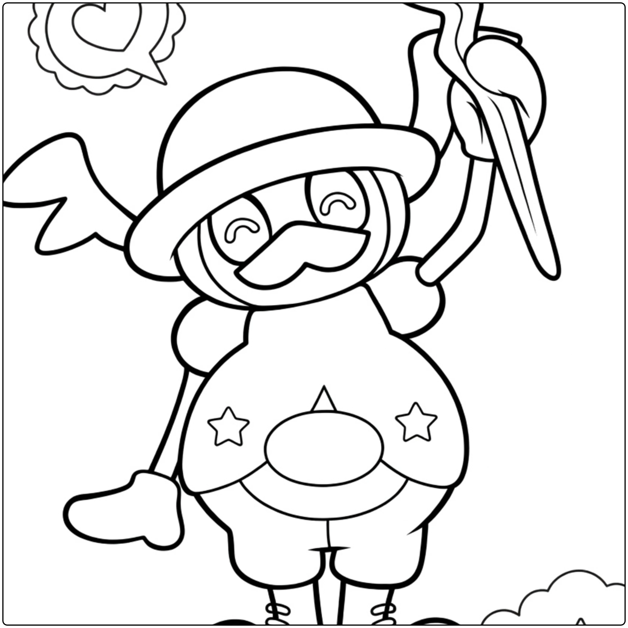 Mr Rime Cheerful Pose with Wings coloring page