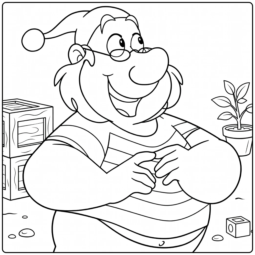 mr Smee Funny Cartoon in coloring page