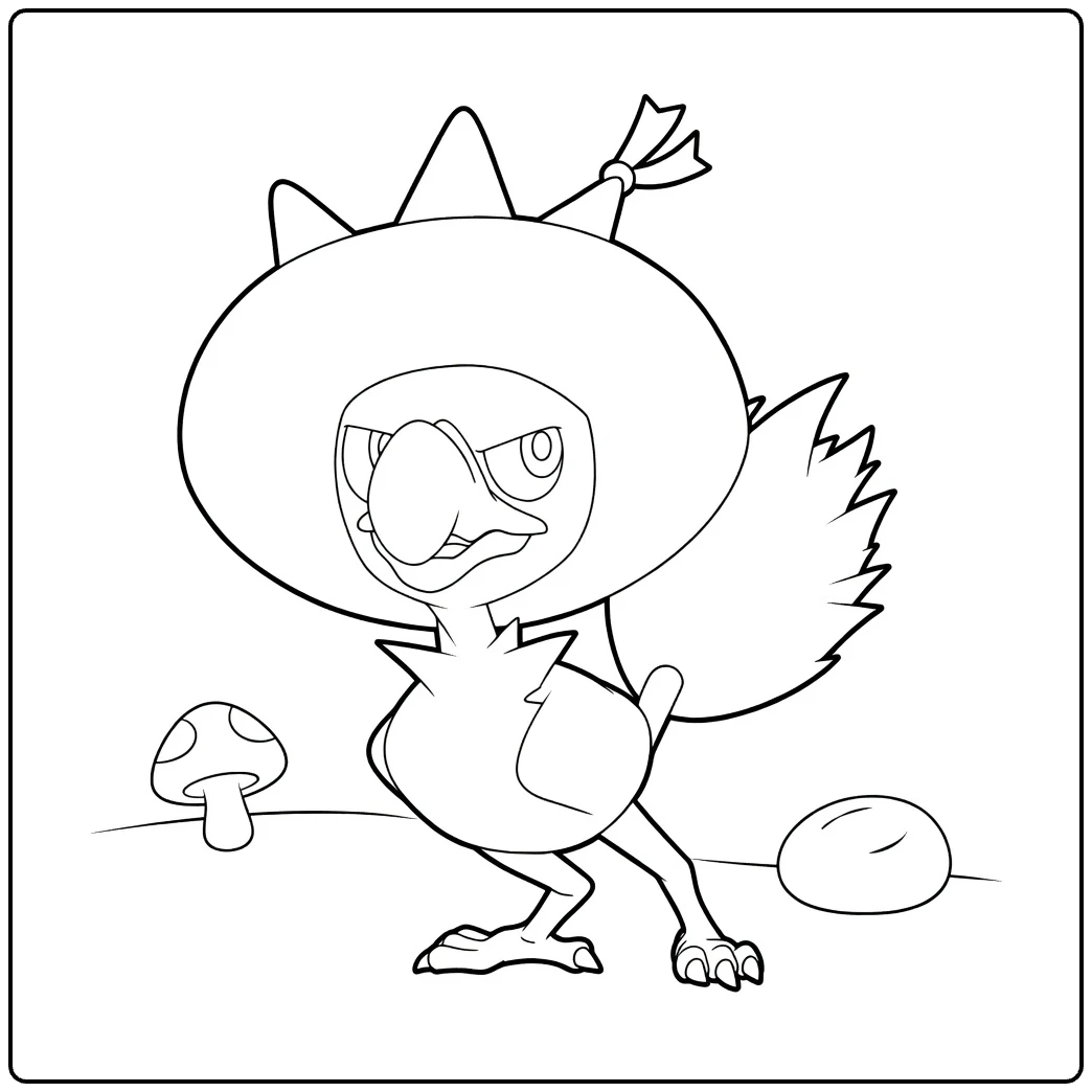 Murkrow Angry Witch with Wizard Hat coloring page
