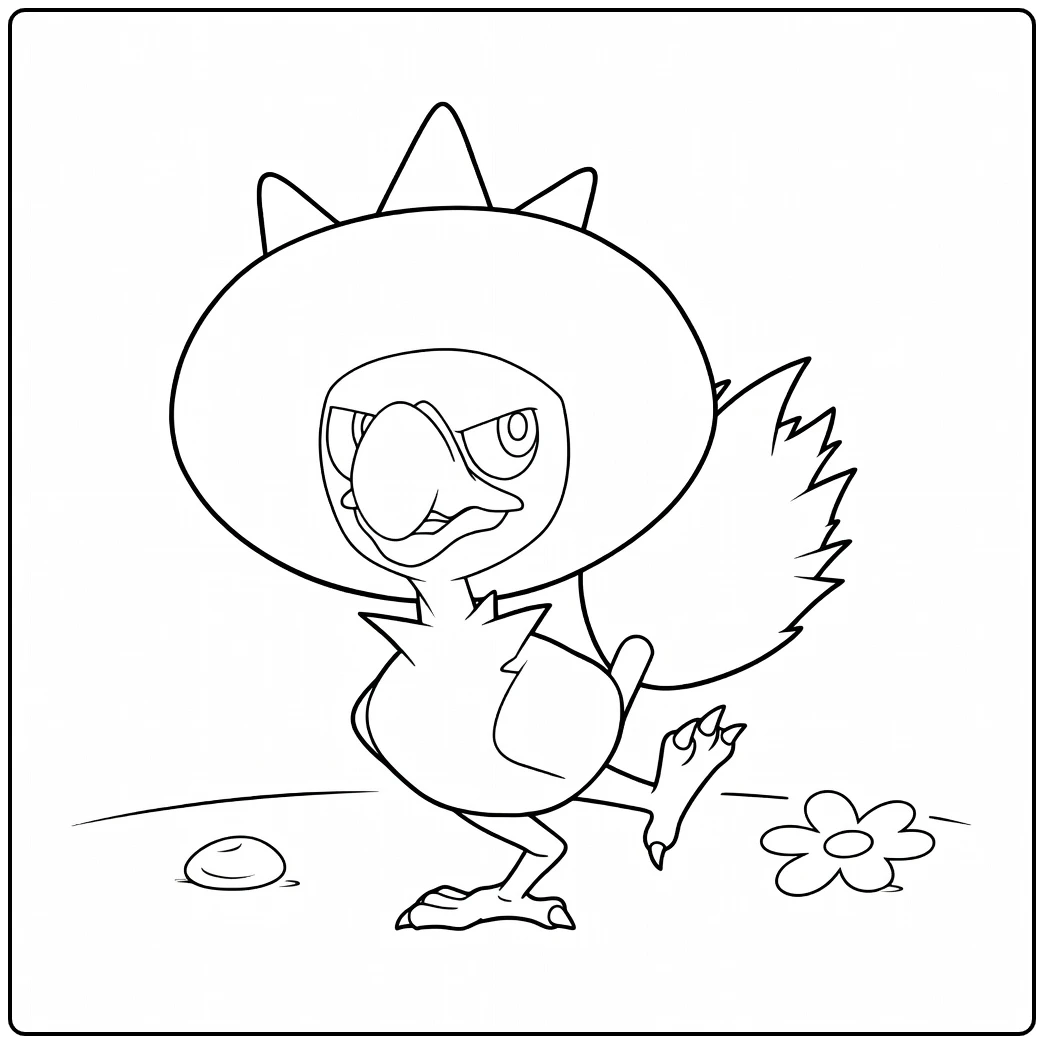 Murkrow in Tough Pose on One Paw coloring page
