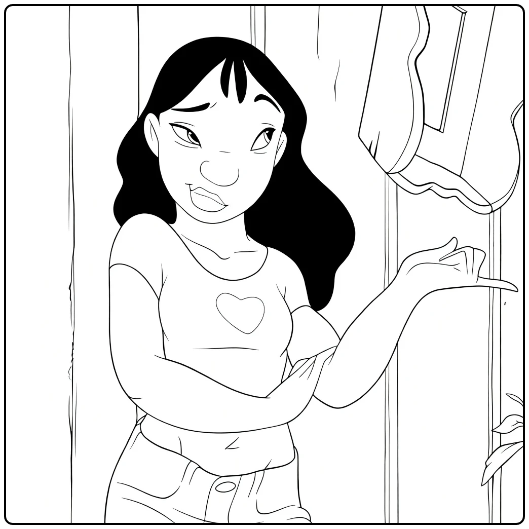 nani Lilo Nani in Casual Outfit coloring page
