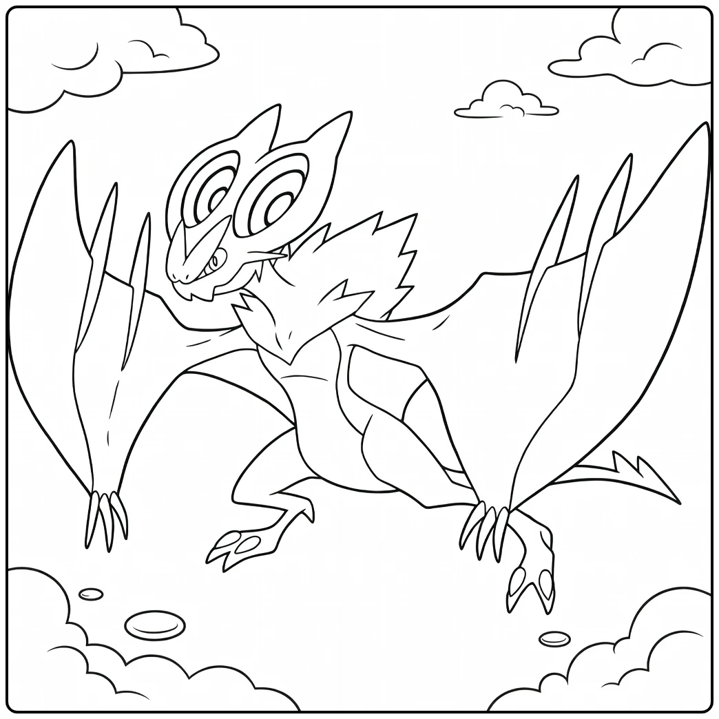 Noivern Dynamic Bat Dragon coloring page