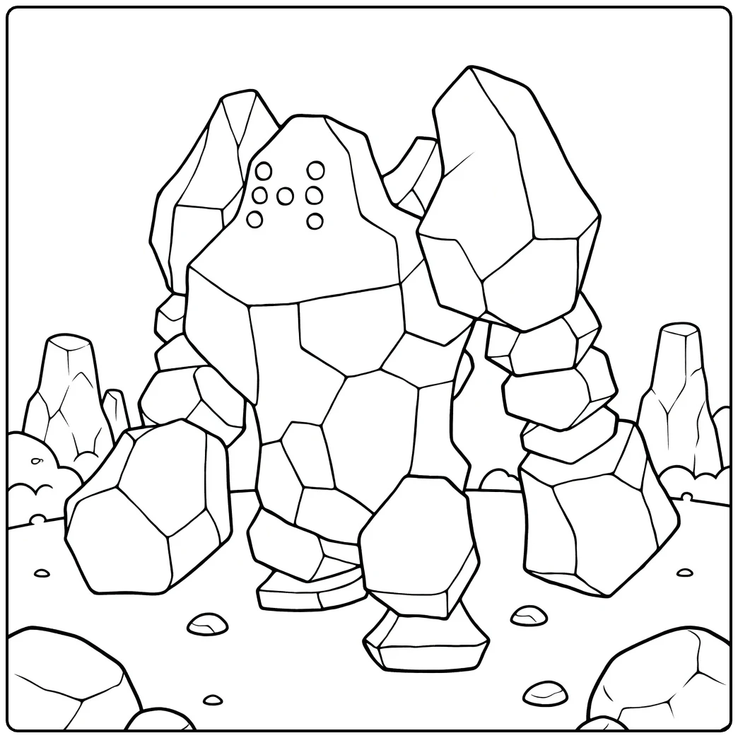 Nosepass Stone Monster coloring page