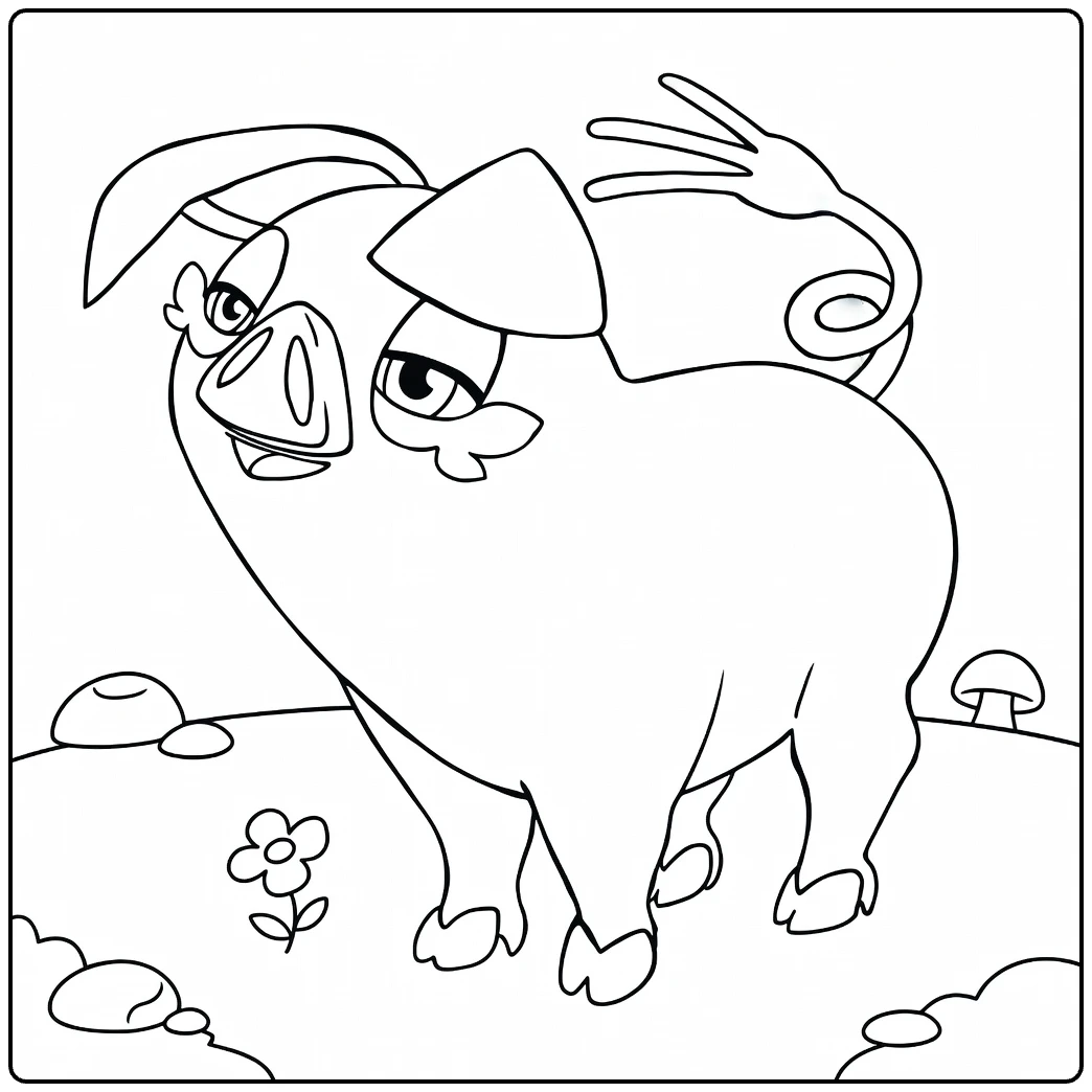 oinkologne female coloring page vrouwtje with flowers