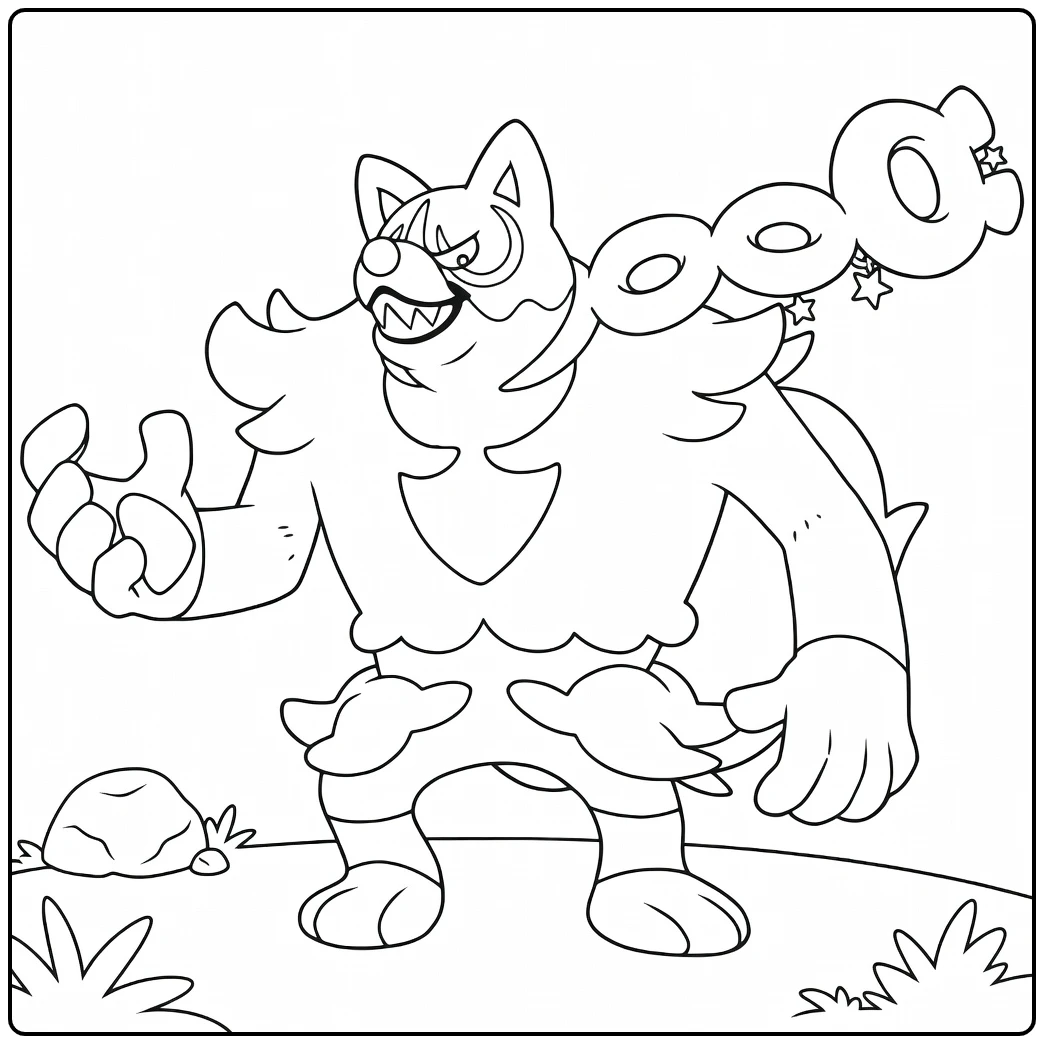 Fierce Okidogi in Action Pose coloring page