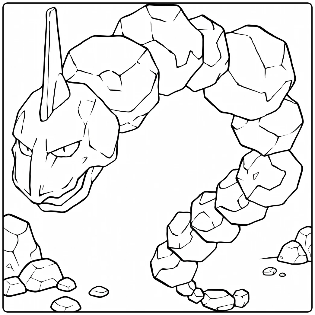 Onix Mighty Rock Pokemon for Kids coloring page