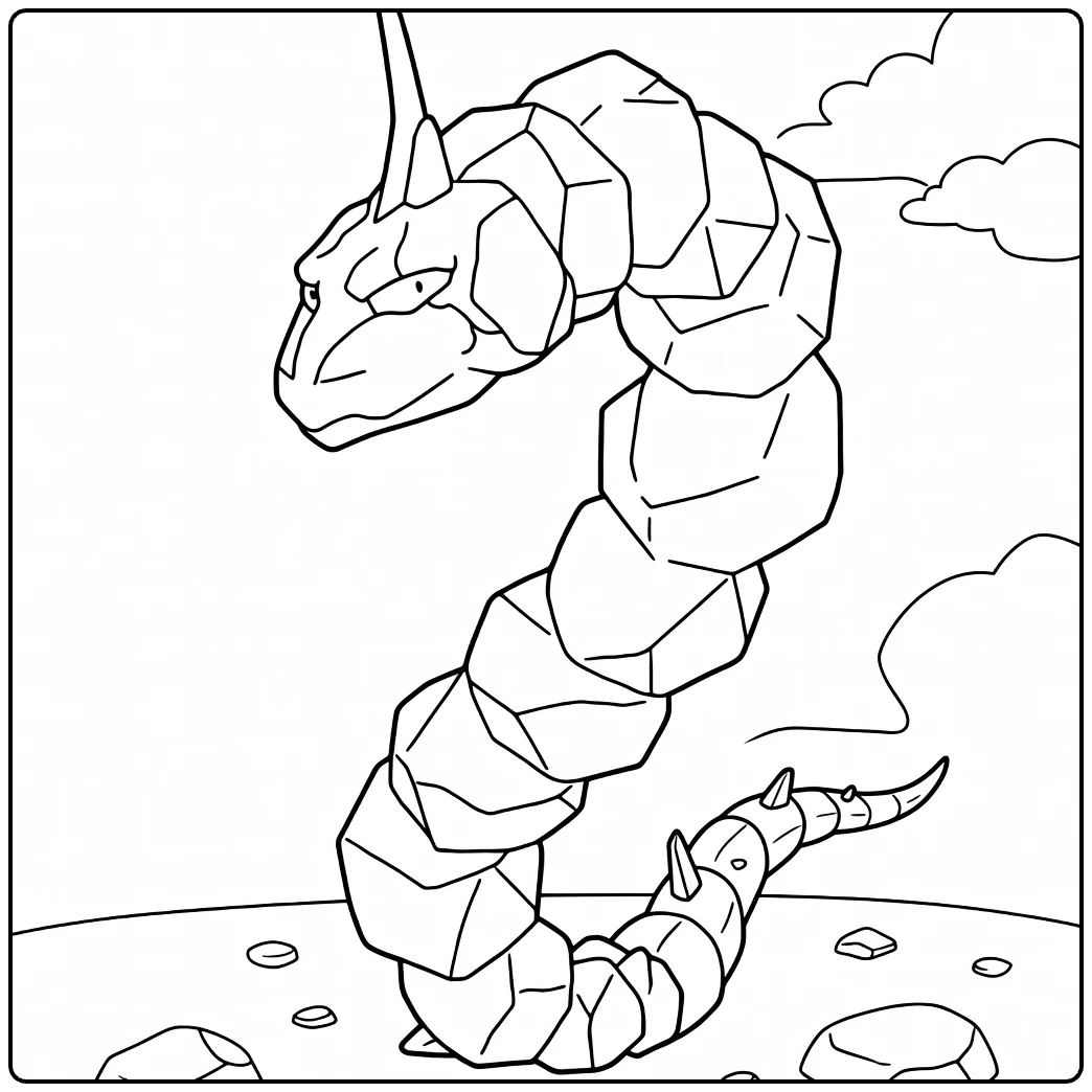 Onix for Pokemon Fans coloring page