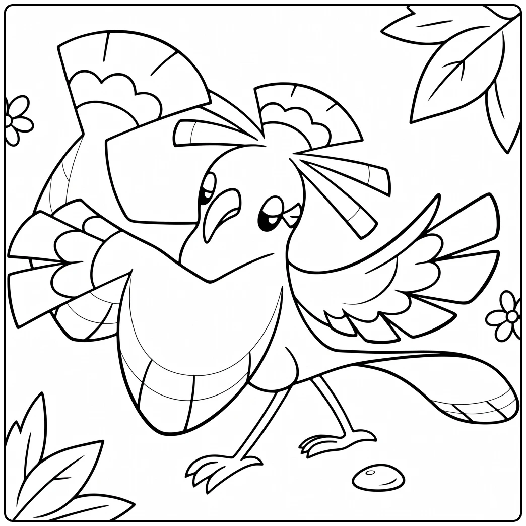 Oricorio Sensu Style Dancing Pokemon coloring page